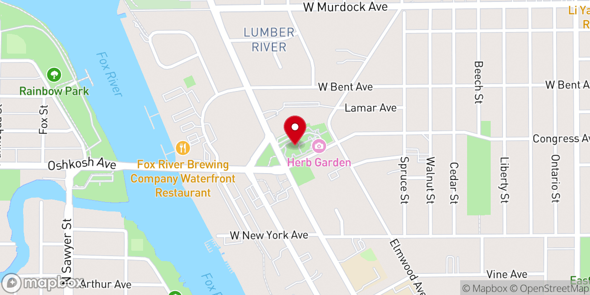 Map showing location of Paine Art Center & Gardens