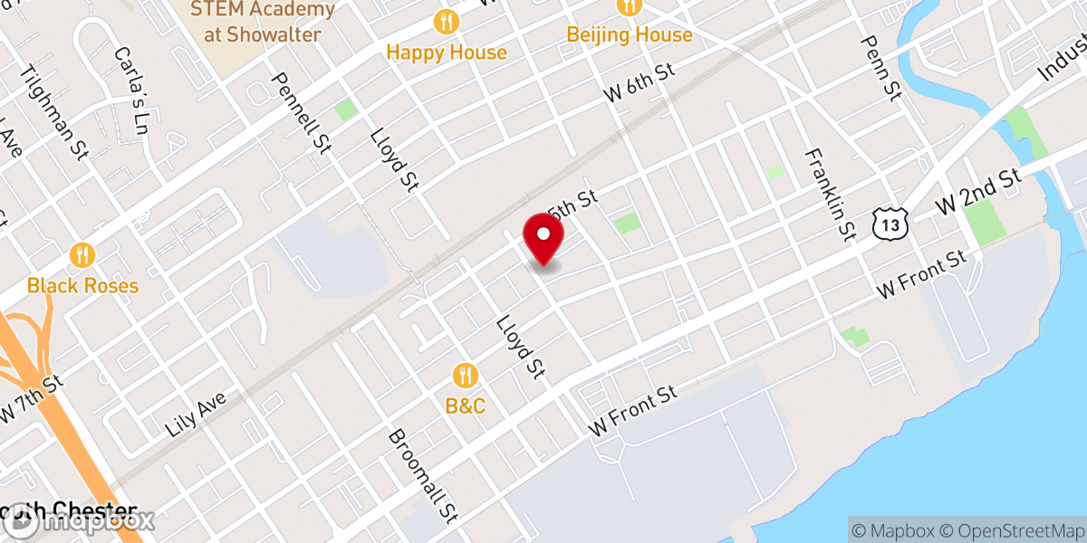 Map showing location of First Pentecostal Holy Church.