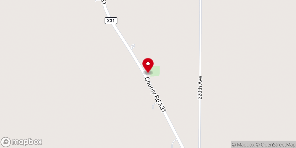 Map showing location of Cass Center Church