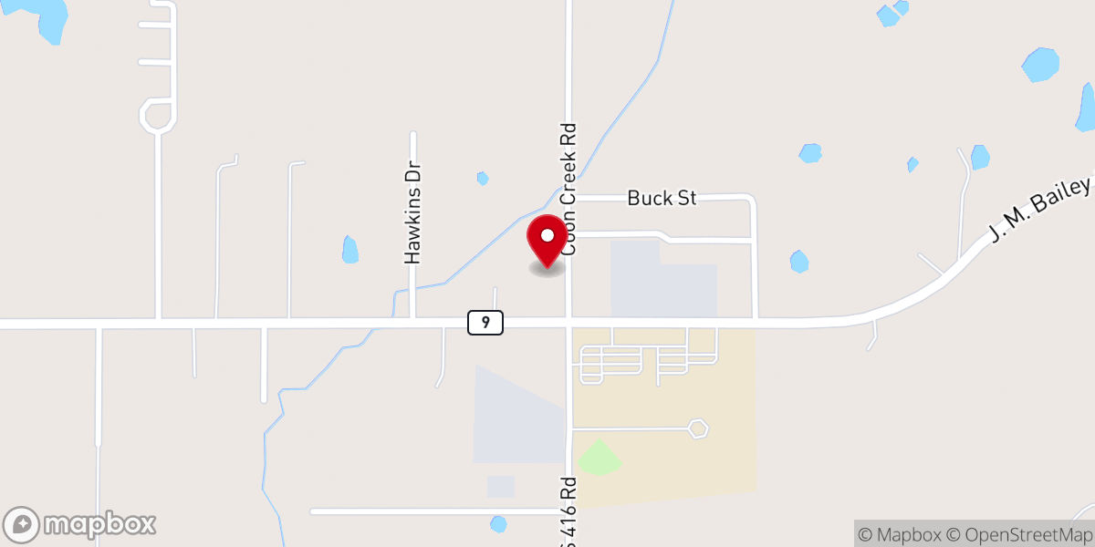 Map showing location of New Arbor indian baptist church