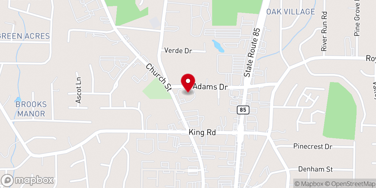 Map showing location of Iglesia de Jesucristo Palabra Miel Atlanta