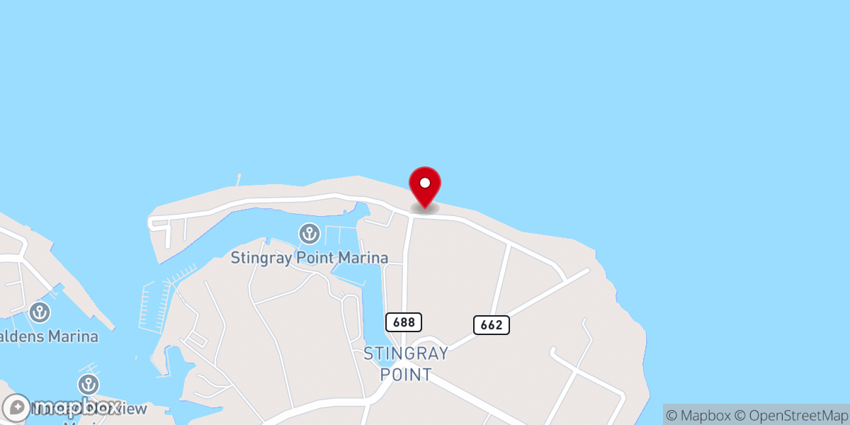 Map showing location of Zoar Baptist Church Beach Worship at the Rappahannock