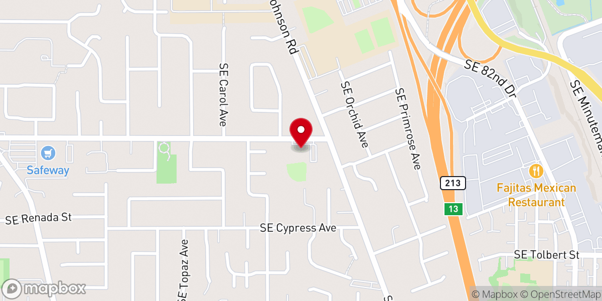 Map showing location of Clackamas Park Friends Church