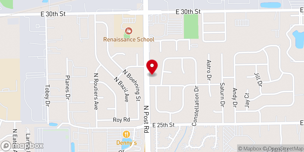 Map showing location of Indianapolis Foursquare Church