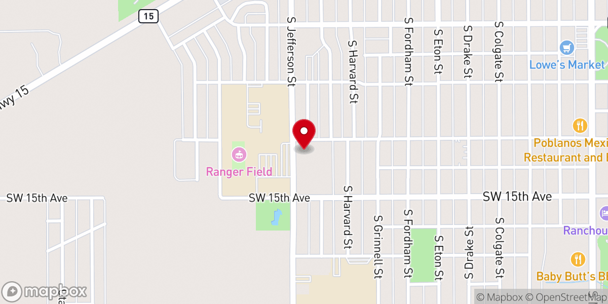 Map showing location of 13th & Jefferson Church of Christ