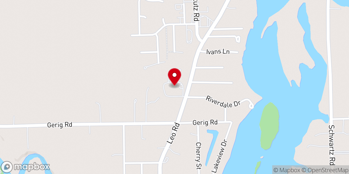 Map showing location of Leo Methodist Church