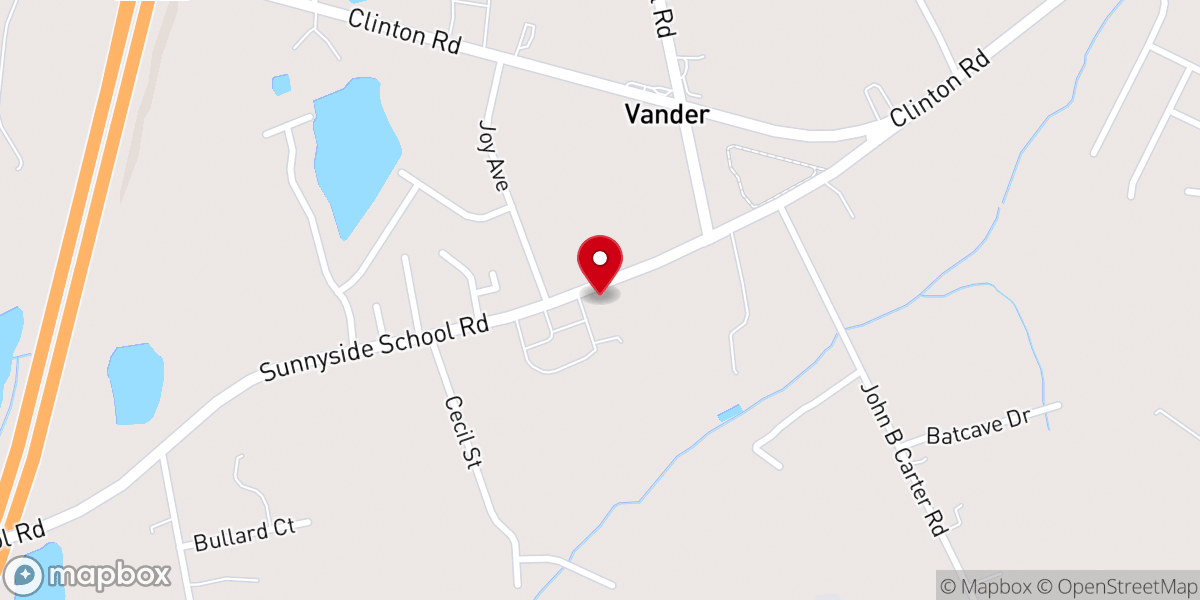 Map showing location of Pleasant Grove Baptist Church
