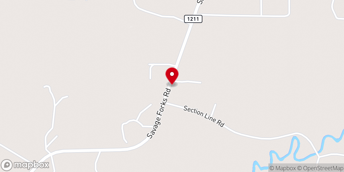 Map showing location of Jackson Chapel Church Christ