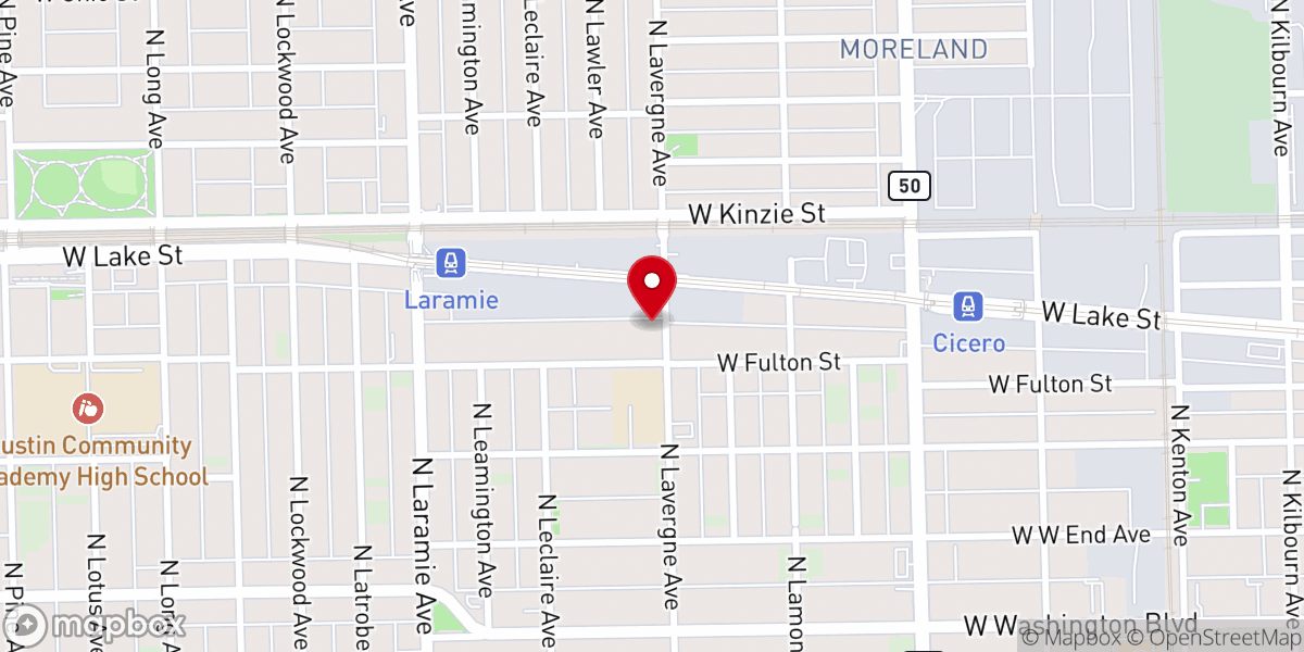 Map showing location of One Lord One Faith Missionary Baptist Church