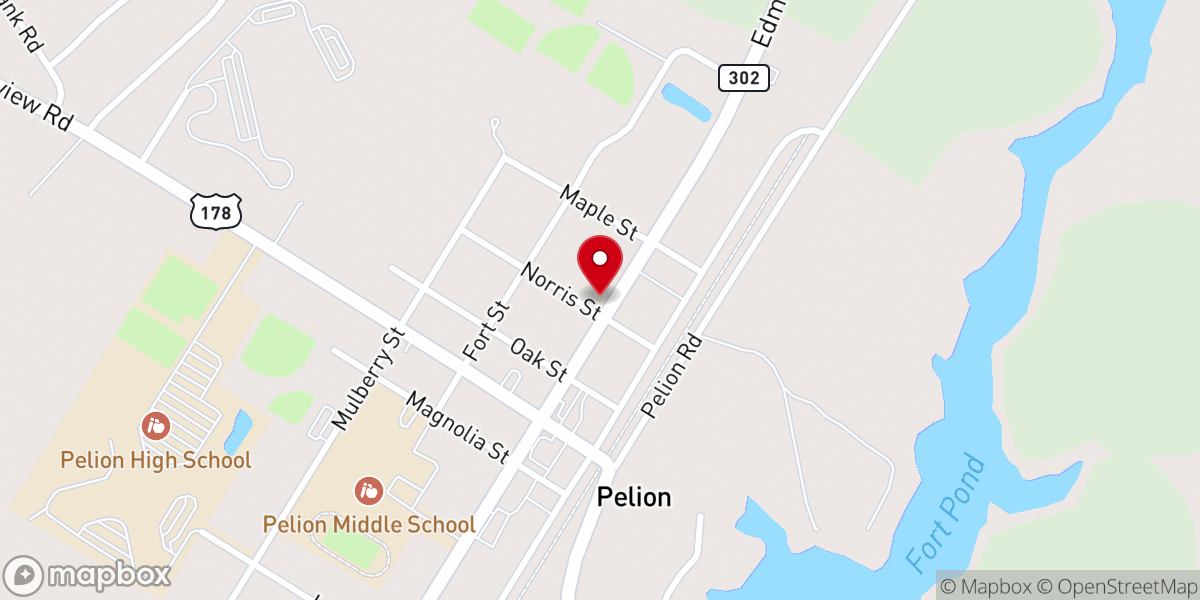 Map showing location of Pelion Church of the Nazarene