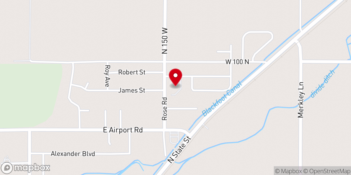 Map showing location of Blackfoot Christian Fellowship