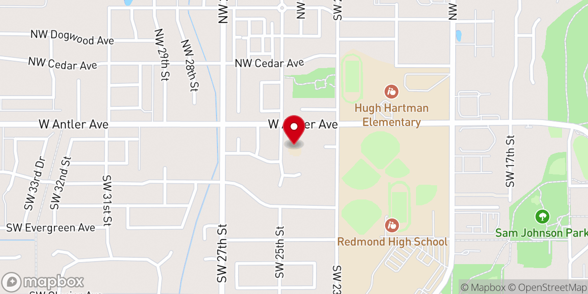 Map showing location of Central Oregon United Reformed Church