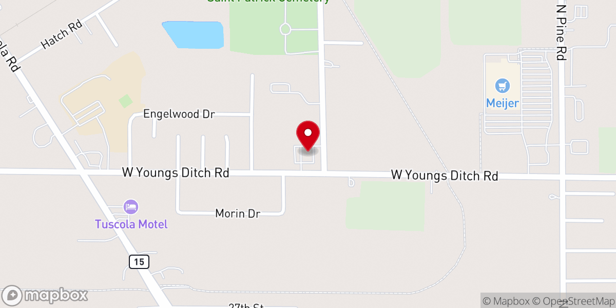 Map showing location of Second Baptist Church