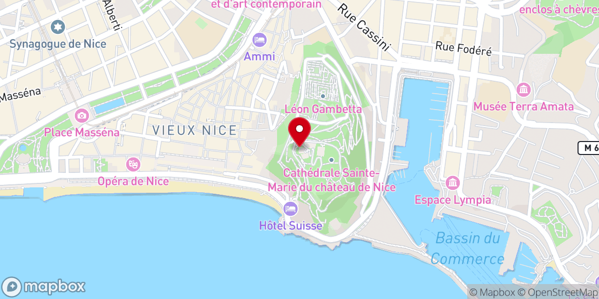 Map showing location of Colline du Château