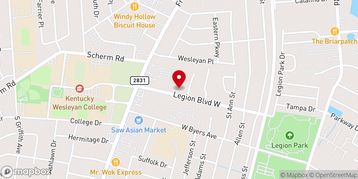 Map showing location of Cornerstone Baptist Church