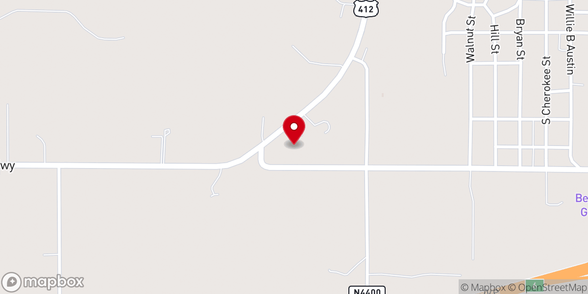 Map showing location of Locust Grove Free Will Baptist Church