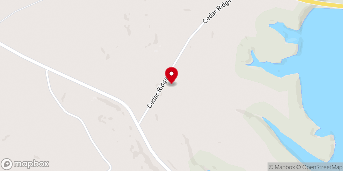 Map showing location of Cedar Ridge Church