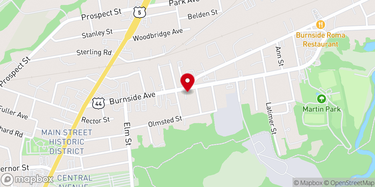 Map showing location of Christ Apostolic Church International - East Hartford, Connecticut