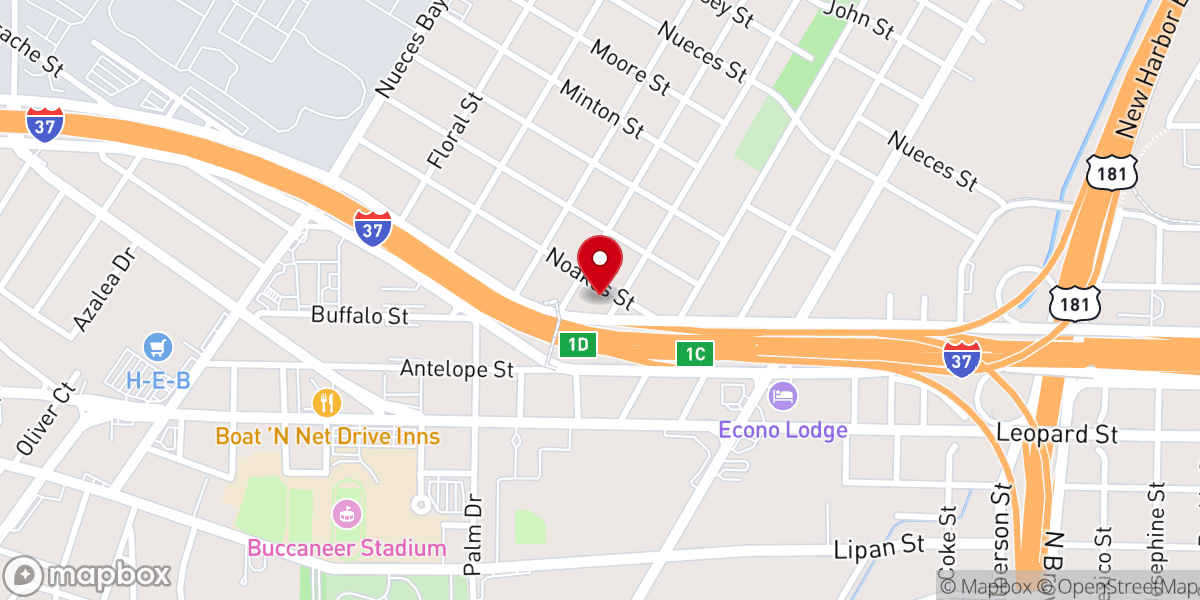 Map showing location of Hillcrest Church of Christ