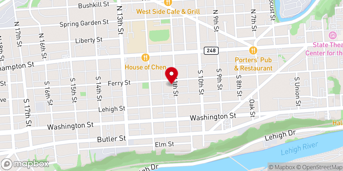Map showing location of Full Gospel Cathedral of Praise