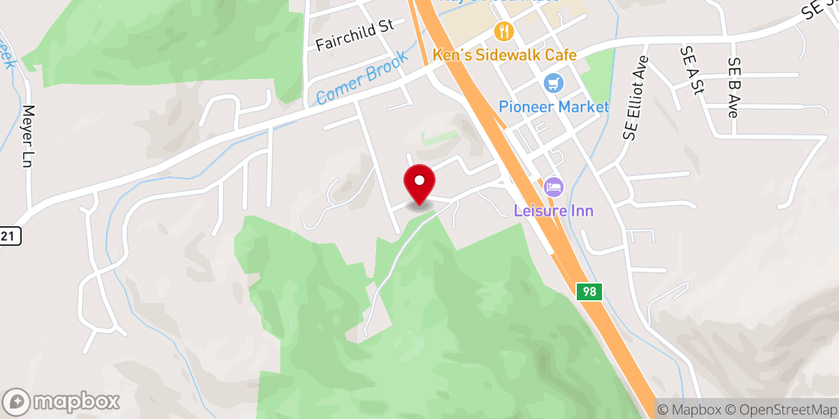 Map showing location of Canyonville Church of Christ