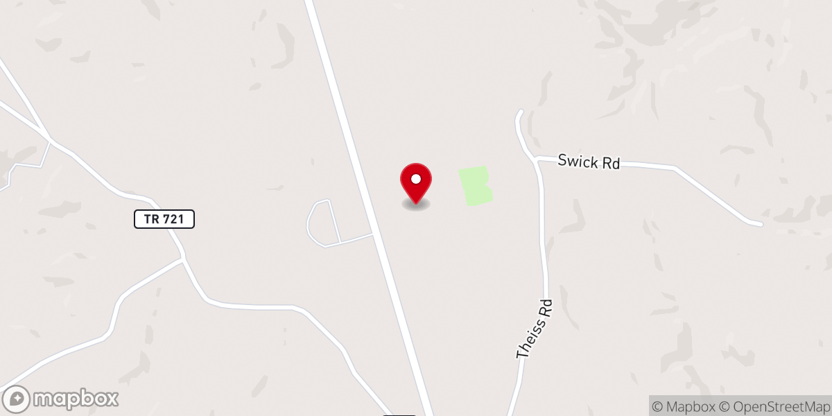 Map showing location of Vinton Baptist Church