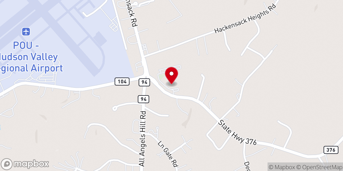 Map showing location of New Hackensack Reformed Church