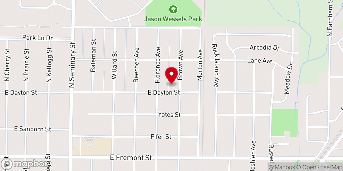Map showing location of Galesburg Second Baptist - Food Distribution Center
