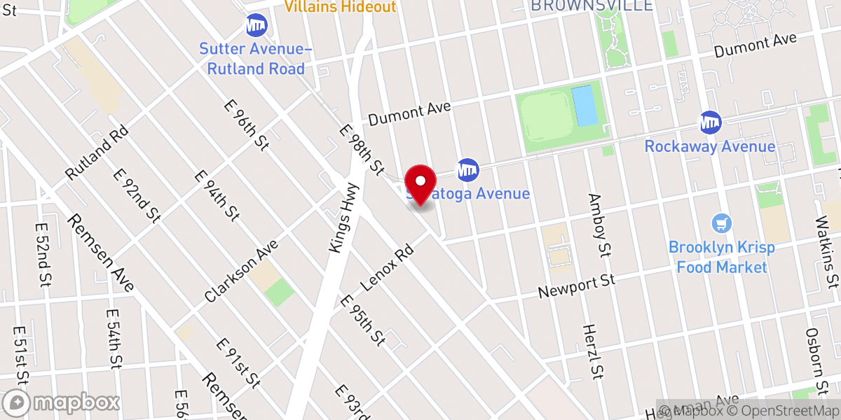 Map showing location of Greater New Beginning Baptist Church