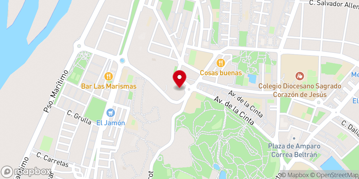 Map showing location of Casa Diocesana Virgen de la Cinta