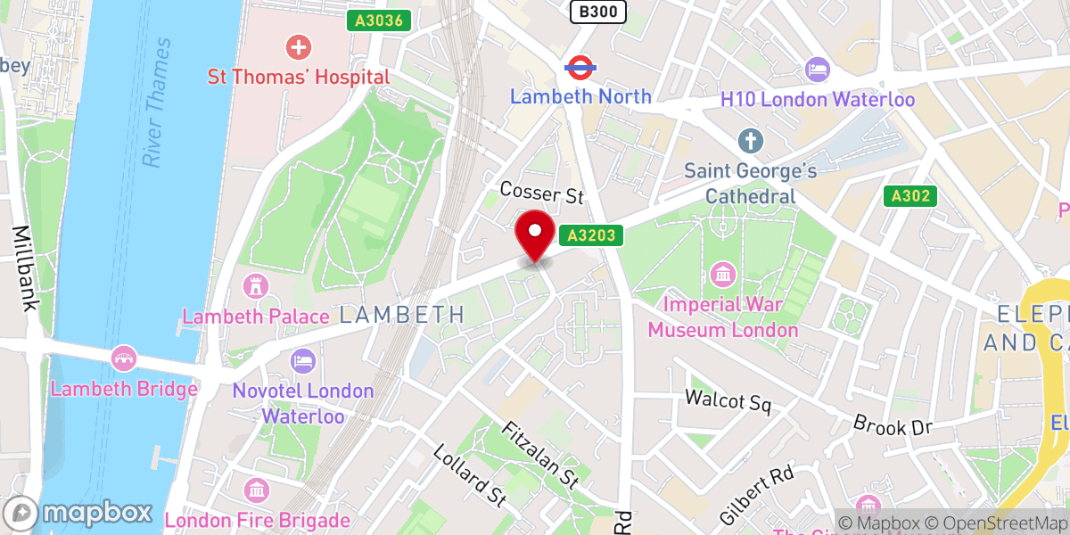 Map showing location of Lambeth Walk Methodist Church