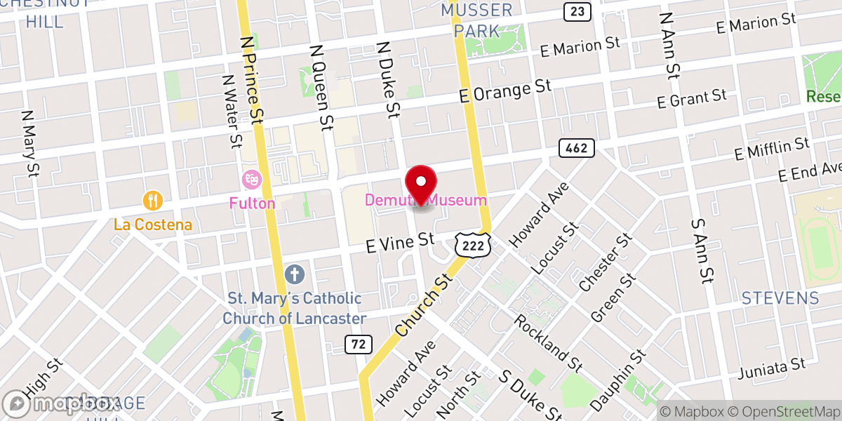 Map showing location of Trinity Lutheran Church