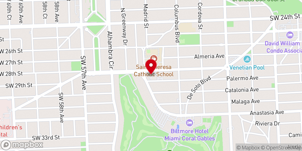 Map showing location of Church of the Little Flower