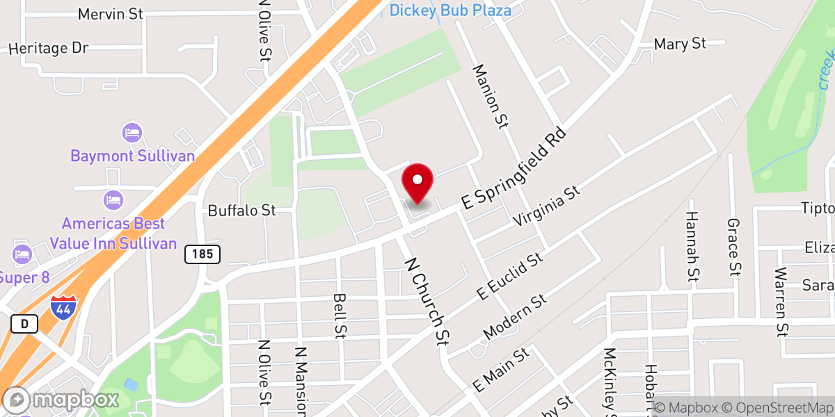 Map showing location of First State Community Bank