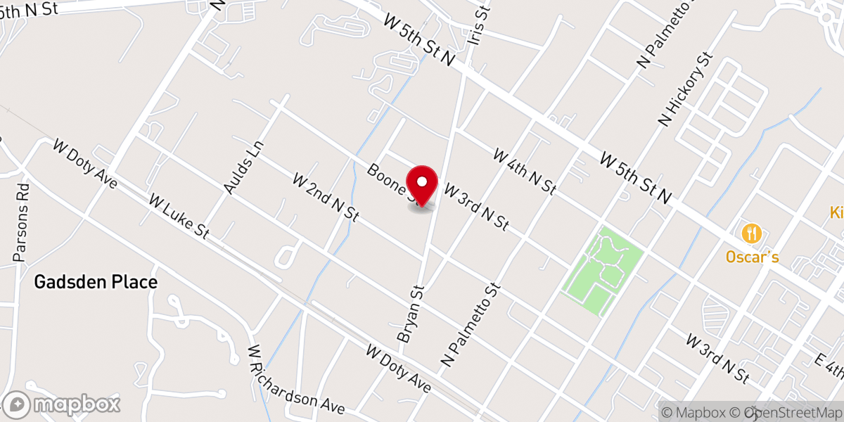 Map showing location of Emanuel Baptist Church