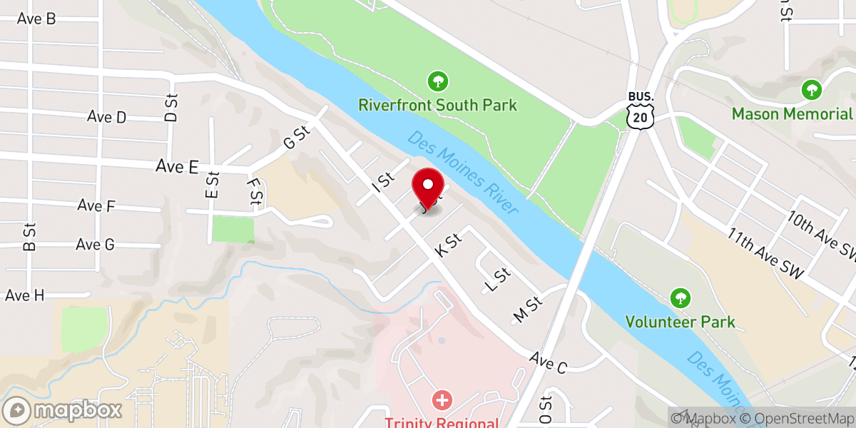 Map showing location of Full Gospel Lighthouse Church