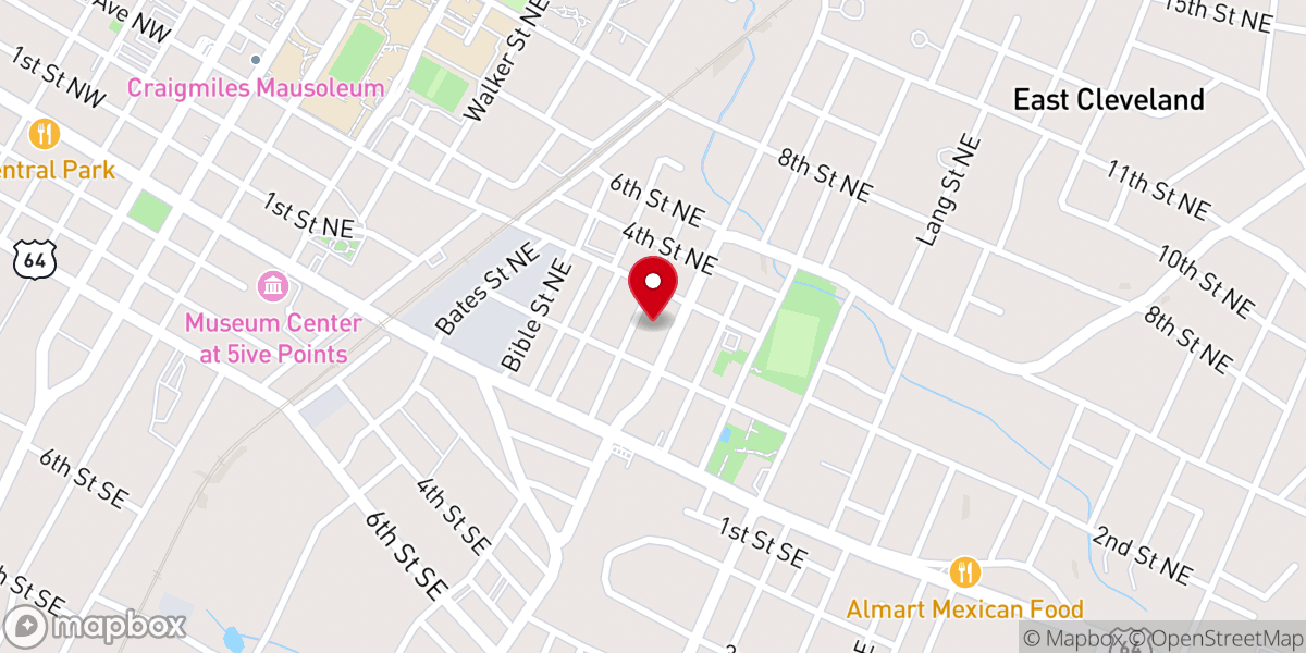 Map showing location of Price Memorial AME Zion Church