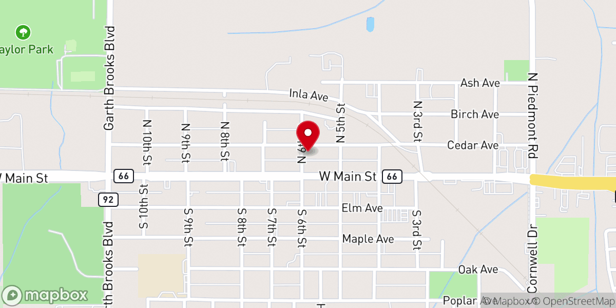 Map showing location of Saint Cate’s Route 66 Folk Art Cathedral