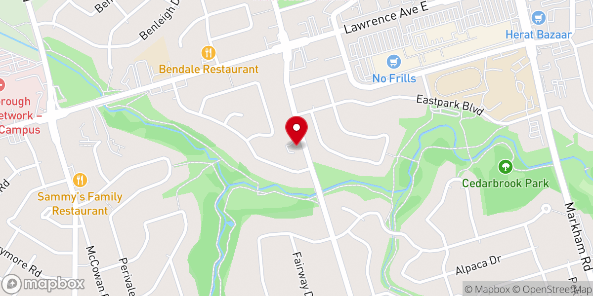 Map showing location of Bendale Bible Chapel
