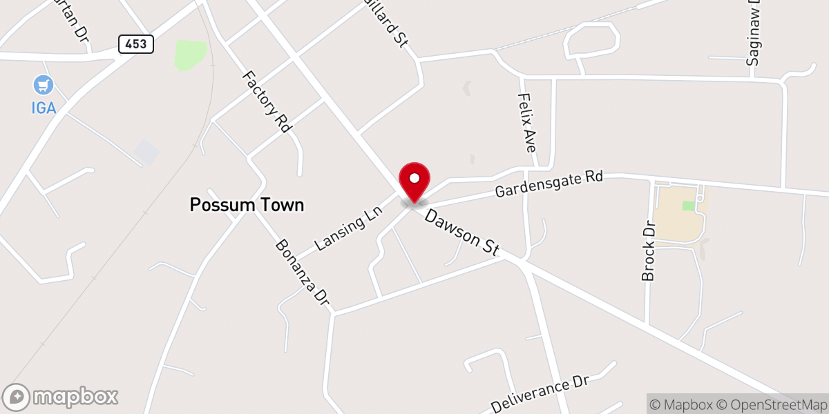 Map showing location of St James Baptist Church