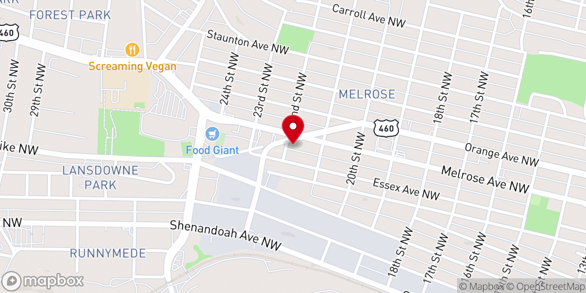 Map showing location of Mount Zion African Methodist Church - Food Distribution Center