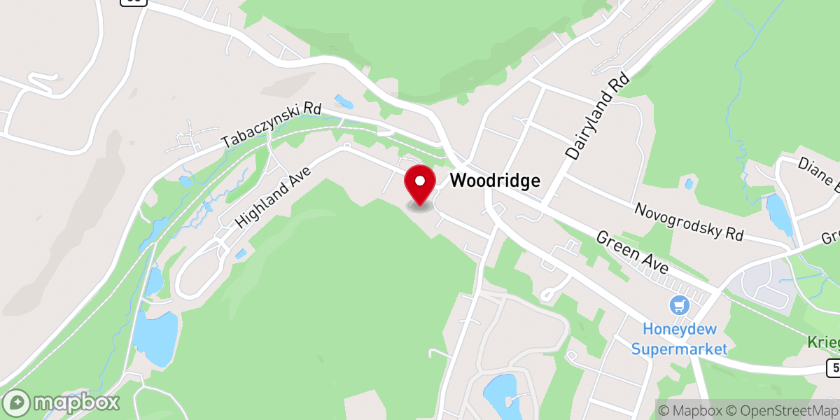 Map showing location of Congregation Tzorchai Hair Woodridge