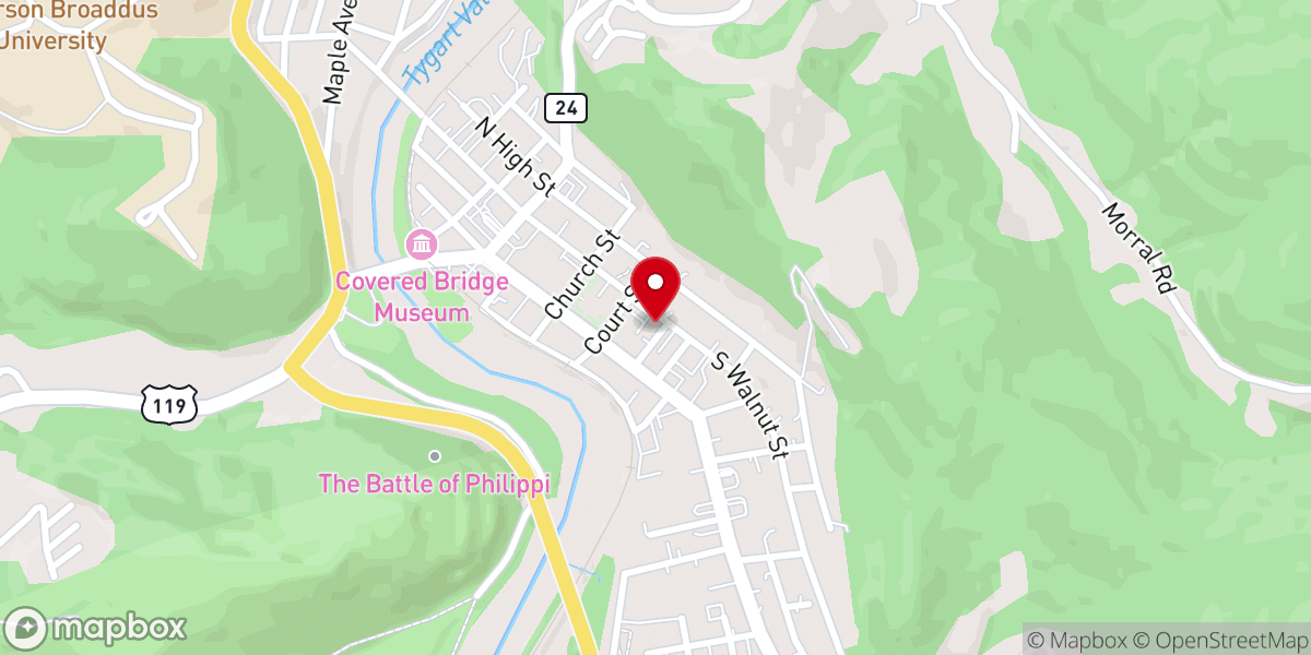 Map showing location of Heart & Hand Thrift Store