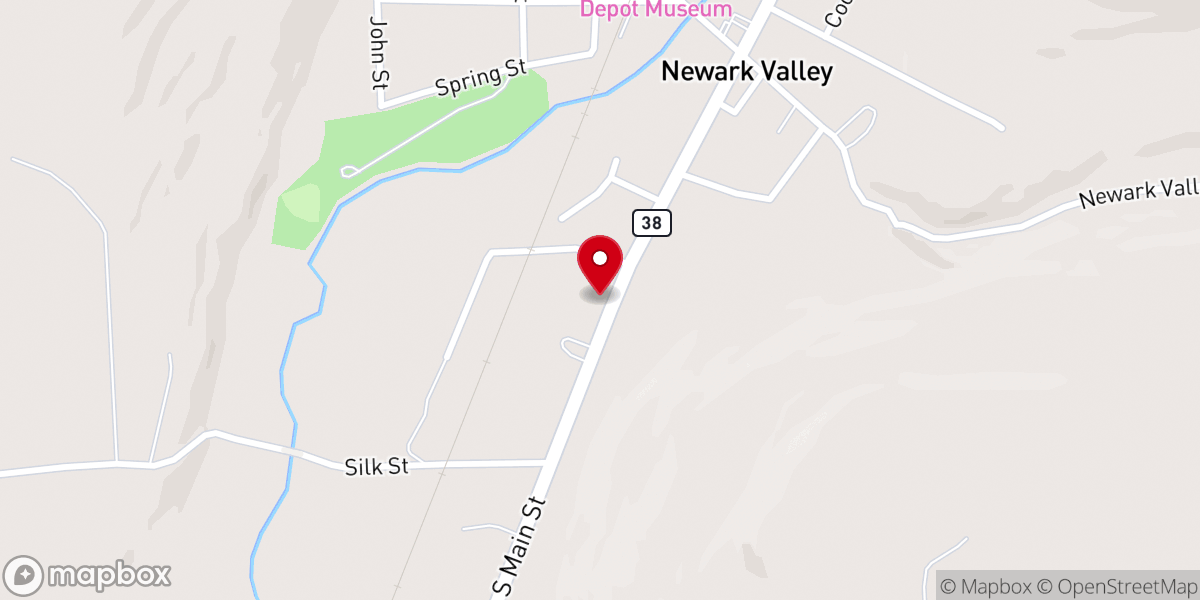 Map showing location of First United Methodist Church of Newark Valley