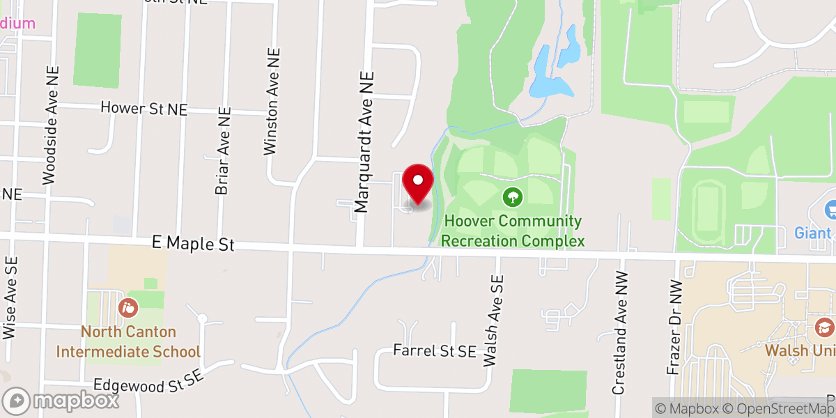 Map showing location of North Canton Church of Christ