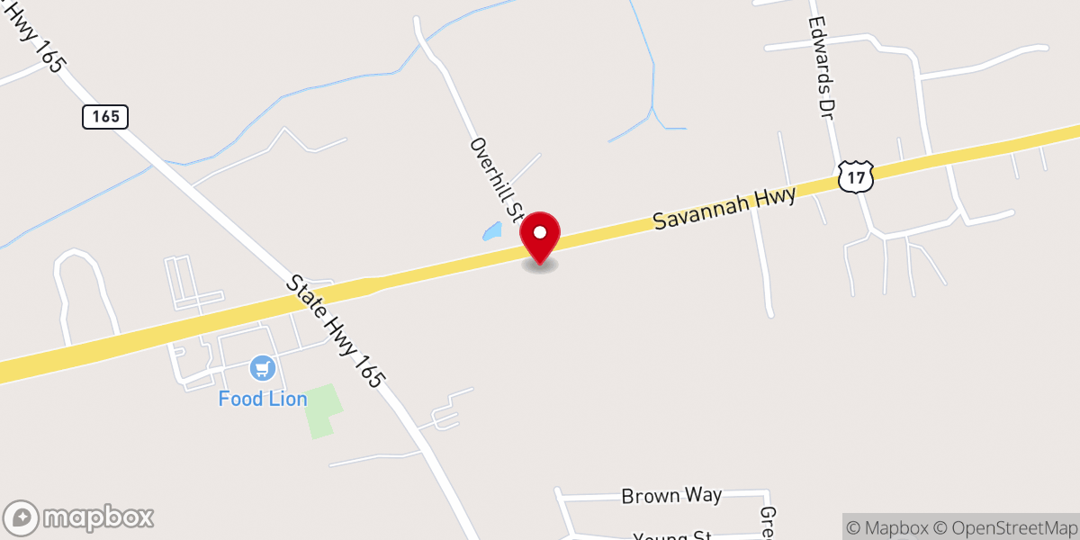 Map showing location of Harvest Moon Lowcountry Grille