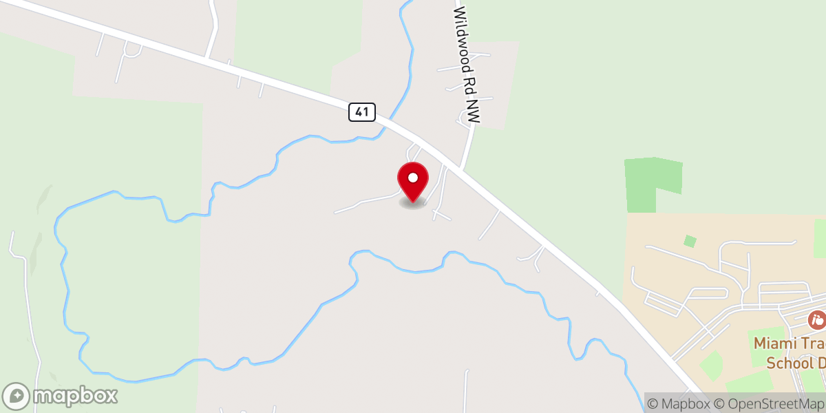 Map showing location of Bible Barn