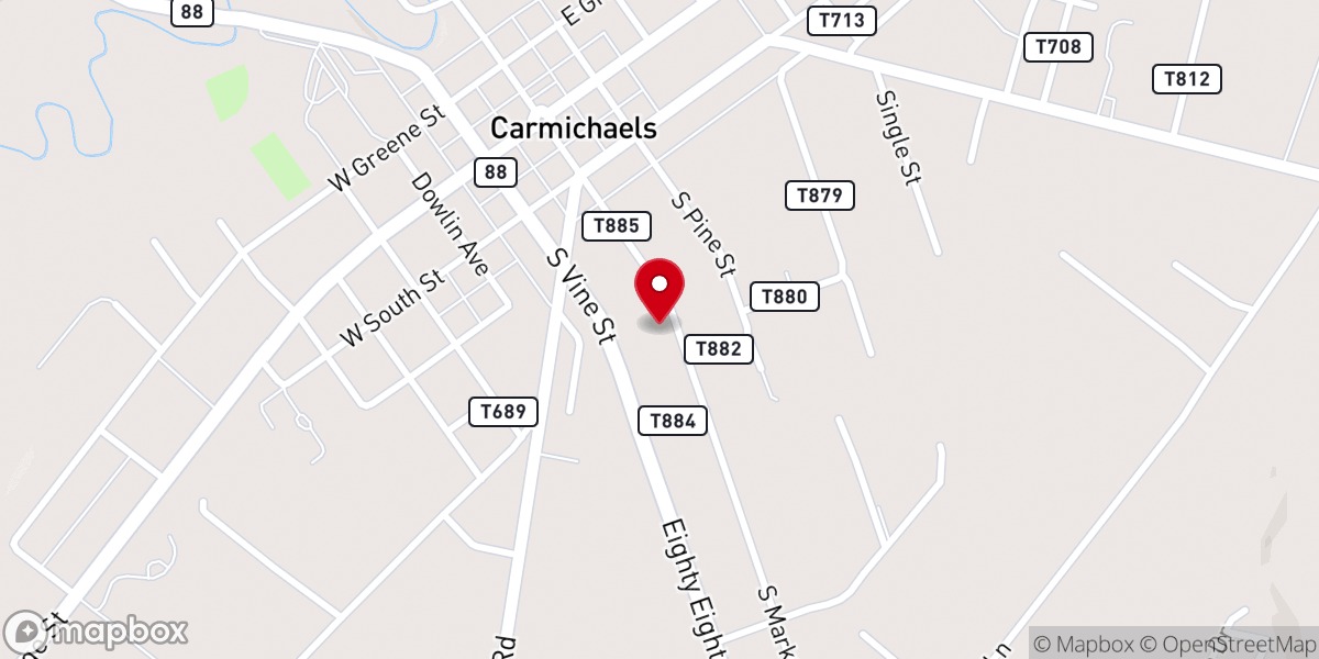 Map showing location of First Christian Church