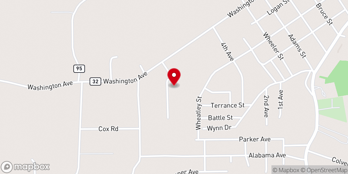 Map showing location of Simmons Temple