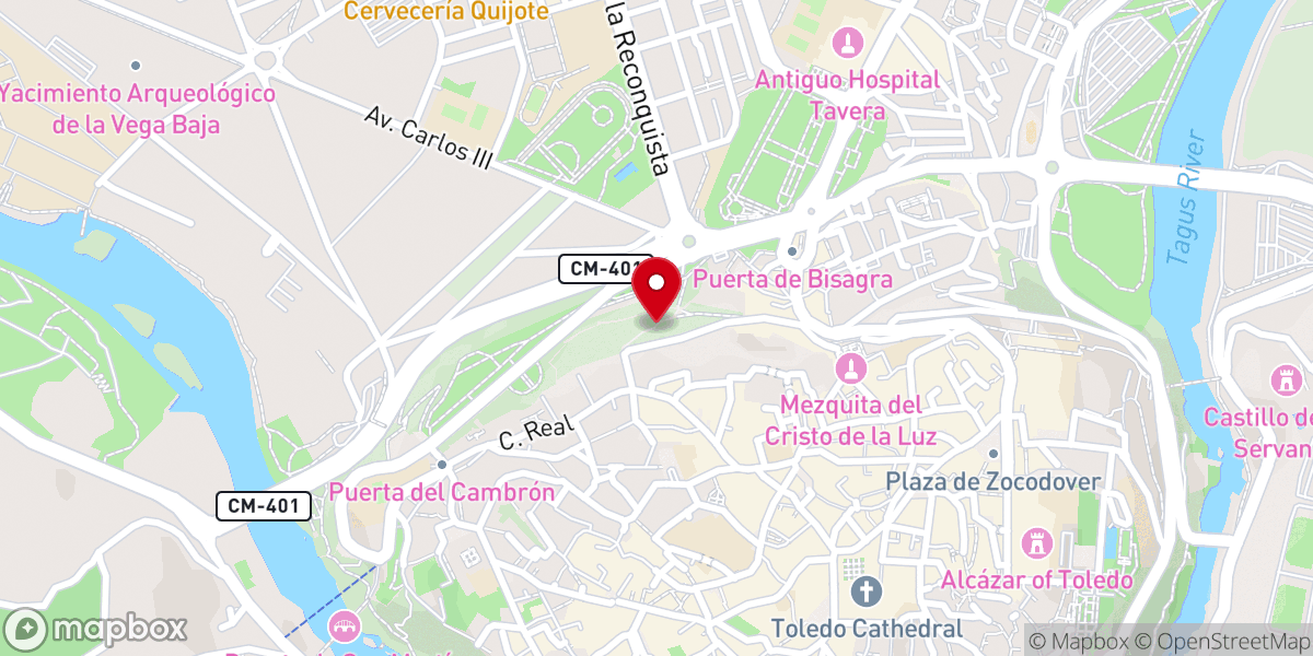 Map showing location of Casco histórico de Toledo